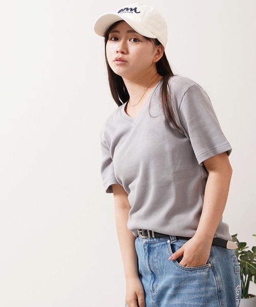1111clothing(ワンフォークロージング)の「レギュラーフィット サーマル Vネック Tee / Regular Fit Thermal V-Neck T-Shirt(Tシャツ/カットソー・メンズ・グレー/ネイビー/カーキ/ブラック・L/XL/M)」の16枚目の写真