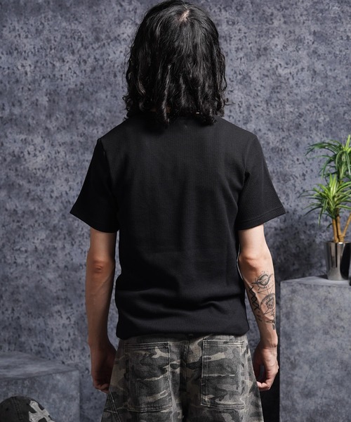 1111clothing(ワンフォークロージング)の「レギュラーフィット サーマル Vネック Tee / Regular Fit Thermal V-Neck T-Shirt(Tシャツ/カットソー・メンズ・グレー/ネイビー/カーキ/ブラック・L/XL/M)」の13枚目の写真