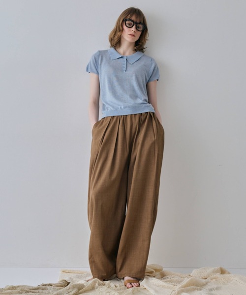 flaeu(フラユ)の「Dry Sheer Polo Knit(ポロシャツ・レディース・ライトブルー/ブラック/ライトグレー/アイボリー・FREE)」の22枚目の写真