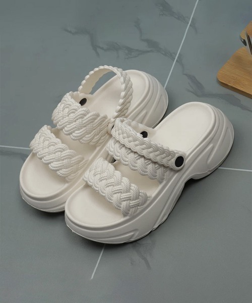 Miniministore(ミニミニストア)の「編み込みEVA厚底サンダルレディース美脚(サンダル・レディース・ブラック/グレイッシュベージュ/ホワイト・S/L/M)」の22枚目の写真
