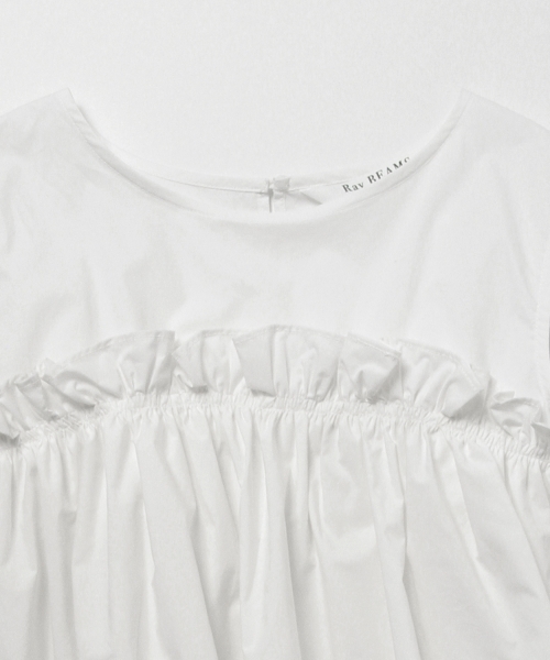 Ray BEAMS（レイビームス）の「◇【ラブリ着用】Ray BEAMS / ヨーク ギャザー キリカエ ノースリーブ（シャツ/ブラウス・レディース・ホワイト/ブラック/オリーブ・ONE SIZE）」の17枚目の写真