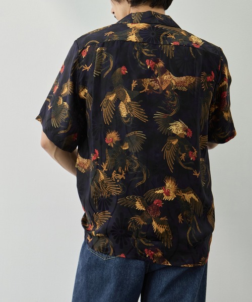 NIPOALOHA（ニポアロハ）の「【NIPOALOHA/二ポアロハ】SILK SHORT SLEEVE ALOHA SHIRT〈COCK FIGHTING/ BLACK BLUE〉（シャツ/ブラウス・メンズ・ブラック・S/M）」の6枚目の写真
