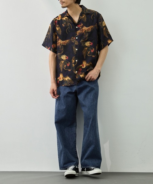 NIPOALOHA（ニポアロハ）の「【NIPOALOHA/二ポアロハ】SILK SHORT SLEEVE ALOHA SHIRT〈COCK FIGHTING/ BLACK BLUE〉（シャツ/ブラウス・メンズ・ブラック・S/M）」の7枚目の写真