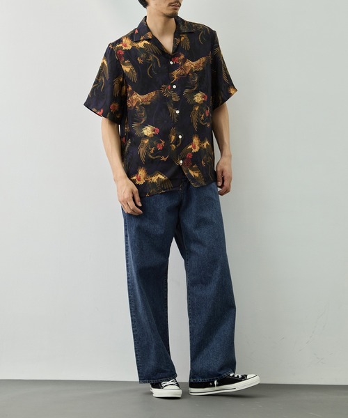 NIPOALOHA（ニポアロハ）の「【NIPOALOHA/二ポアロハ】SILK SHORT SLEEVE ALOHA SHIRT〈COCK FIGHTING/ BLACK BLUE〉（シャツ/ブラウス・メンズ・ブラック・S/M）」の8枚目の写真