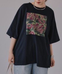 フラワー アート オーバーサイズ Tシャツ