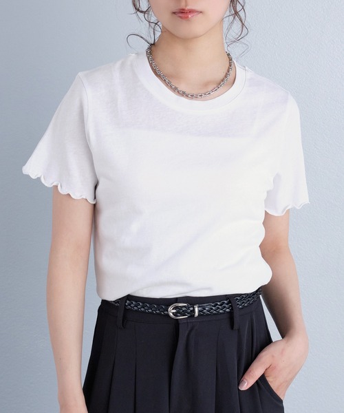 murea(ミュレア)の「メロウデザインクルーネック半袖Tシャツ(Tシャツ/カットソー・レディース・ブラック/ホワイト/チャコールグレー・FREE)」の2枚目の写真