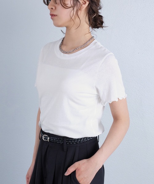 murea(ミュレア)の「メロウデザインクルーネック半袖Tシャツ(Tシャツ/カットソー・レディース・ブラック/ホワイト/チャコールグレー・FREE)」の20枚目の写真