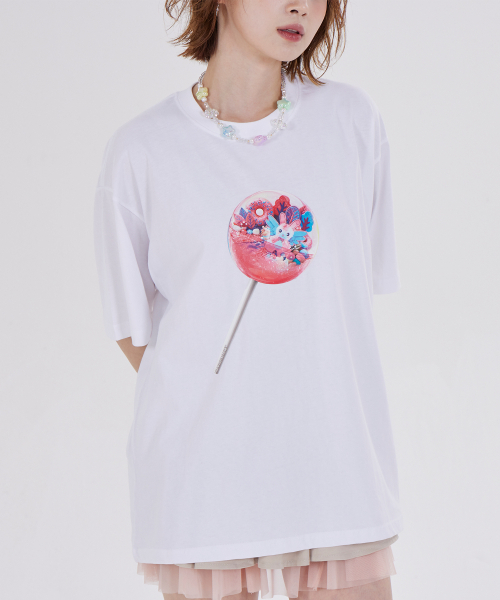 DYSFUNCT(ディスファンクト)の「ANGEL RABBIT GACHA CANDY T-SHIRT(WHITE)(Tシャツ/カットソー・レディース・その他・SMALL/MEDIUM/LARGE)」の3枚目の写真