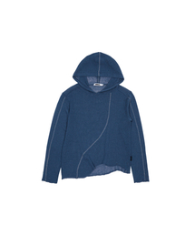 MEA（メア）の「UNBALANCED STITCH KNIT HOODIE [DUTCH BLUE]（パーカー）」