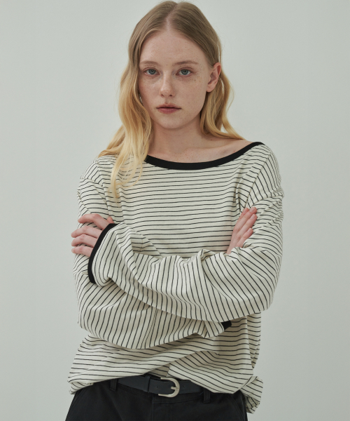 MOTT(モット)の「ボートネックオフロングスリーブリス-Ivory(Tシャツ/カットソー・レディース・その他・FREE)」の4枚目の写真