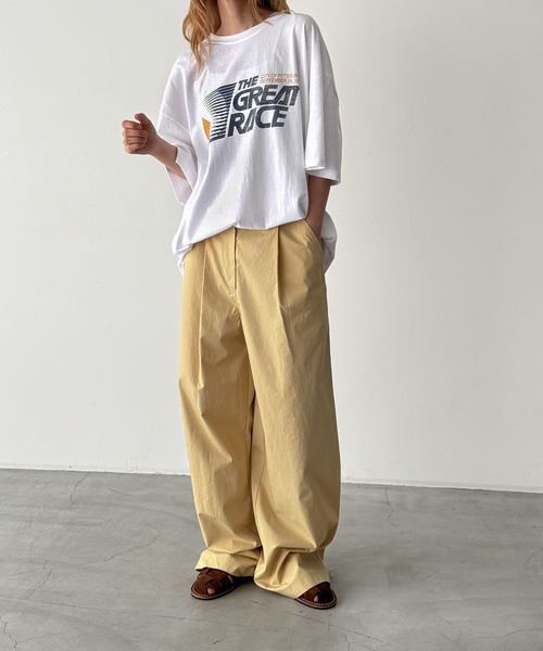 CANAL JEAN(キャナルジーン)の「Lakey Park GREAT RACE Tシャツ(Tシャツ/カットソー・レディース・カーキ/ホワイト・ONE SIZE)」の6枚目の写真