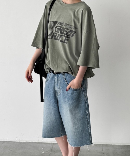 CANAL JEAN(キャナルジーン)の「Lakey Park GREAT RACE Tシャツ(Tシャツ/カットソー・レディース・カーキ/ホワイト・ONE SIZE)」の5枚目の写真
