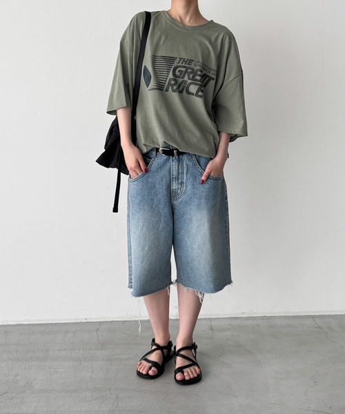 CANAL JEAN(キャナルジーン)の「Lakey Park GREAT RACE Tシャツ(Tシャツ/カットソー・レディース・カーキ/ホワイト・ONE SIZE)」の3枚目の写真