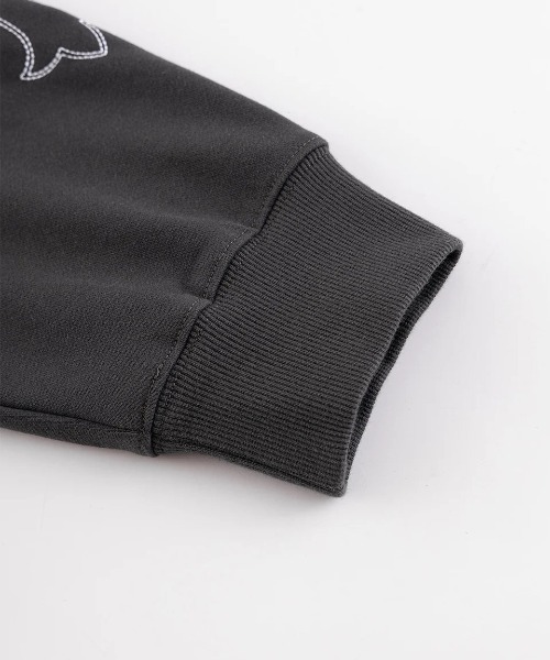 SUPPLIER(サプライヤー)の「A'GEM/9 × .kom 『SUPPLIER/サプライヤー』 Multiple Cross Leather Patch Zip Hoodie/マルチプルクロスレザーパッチジップパーカー(パーカー・メンズ・グレー/ブラック・L/XL)」の15枚目の写真