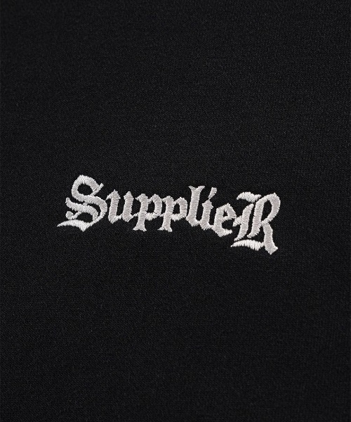 SUPPLIER(サプライヤー)の「A'GEM/9 × .kom 『SUPPLIER/サプライヤー』 Multiple Cross Leather Patch Zip Hoodie/マルチプルクロスレザーパッチジップパーカー(パーカー・メンズ・グレー/ブラック・L/XL)」の6枚目の写真