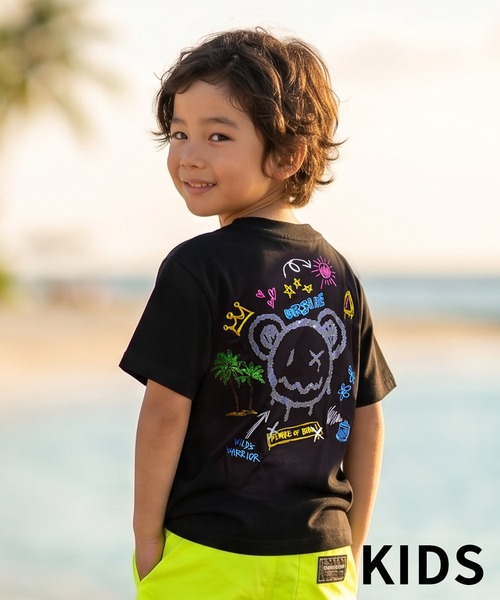 adamsJUGGLER(アダムスジャグラー)の「W/R S.Vベアーティーキッズ(Tシャツ/カットソー・キッズ・ブラック/ホワイト・150/130/120/110/100)」の2枚目の写真