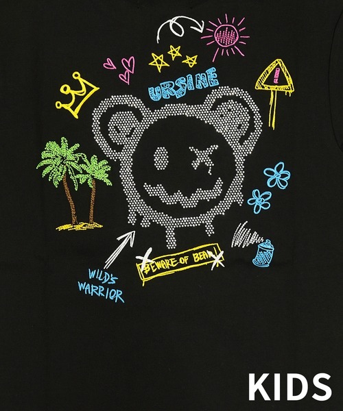 adamsJUGGLER(アダムスジャグラー)の「W/R S.Vベアーティーキッズ(Tシャツ/カットソー・キッズ・ブラック/ホワイト・150/130/120/110/100)」の4枚目の写真