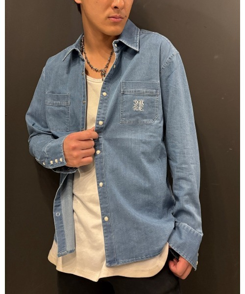 FICCE JEANS 刺繍デニムシャツ ビッグシルエット ckjs刺繍デニムシャツ（シャツ/ブラウス）｜COOK JEANS（クック