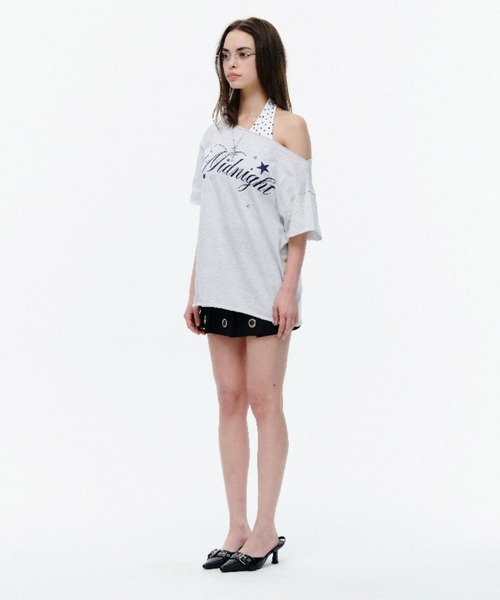 Midnight Move(ミッドナイトムーブ)の「Midnight Move/ドットレイヤードTシャツ(Tシャツ/カットソー・レディース・ホワイト/ネイビー・FREE)」の12枚目の写真
