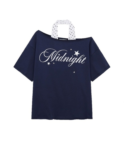 Midnight Move(ミッドナイトムーブ)の「Midnight Move/ドットレイヤードTシャツ(Tシャツ/カットソー・レディース・ホワイト/ネイビー・FREE)」の19枚目の写真