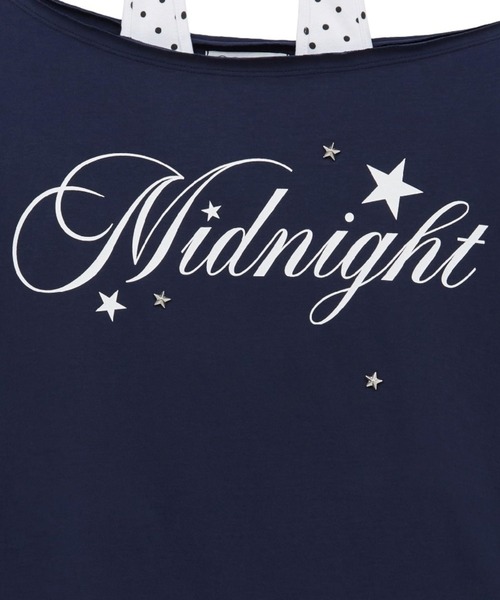 Midnight Move(ミッドナイトムーブ)の「Midnight Move/ドットレイヤードTシャツ(Tシャツ/カットソー・レディース・ホワイト/ネイビー・FREE)」の3枚目の写真