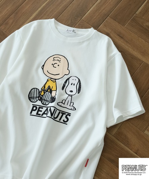 PEANUTS — свитшот с охлаждающим эффектом, большой принт, полурукав T‑shirt