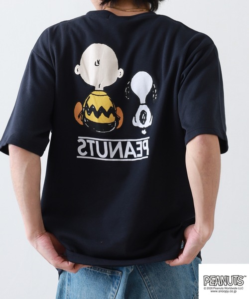PEANUTS(ピーナッツ)の「PEANUTS スヌーピー柄接触冷感ビッグシルエット半袖Tシャツ(Tシャツ/カットソー・メンズ・サックスブルー系/ネイビー/ホワイト系/オフホワイト/ネイビー系/グレイッシュベージュ・M/L/S/LL)」の17枚目の写真
