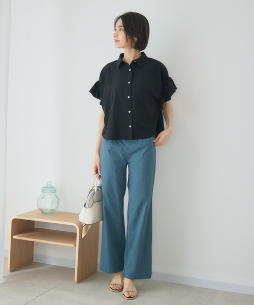 KATHARINE ROSS(キャサリンロス)の「【接触冷感】麻混フレアパンツ(その他パンツ・レディース・グリーン/ネイビー・MEDIUM/LARGE)」の6枚目の写真
