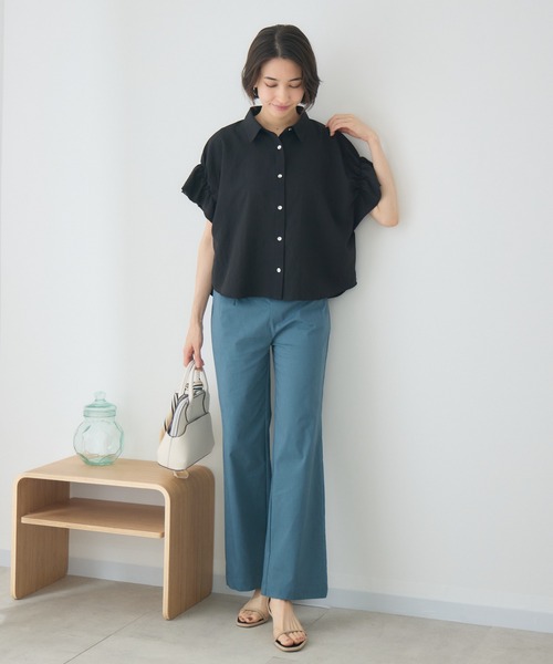 KATHARINE ROSS(キャサリンロス)の「【接触冷感】麻混フレアパンツ(その他パンツ・レディース・グリーン/ネイビー・MEDIUM/LARGE)」の7枚目の写真
