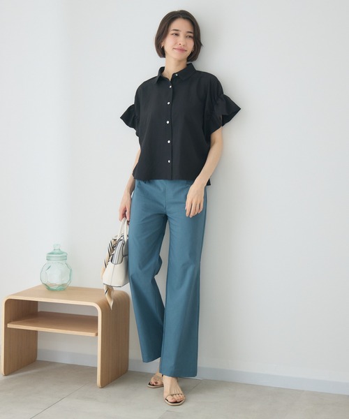 KATHARINE ROSS(キャサリンロス)の「【接触冷感】麻混フレアパンツ(その他パンツ・レディース・グリーン/ネイビー・MEDIUM/LARGE)」の8枚目の写真