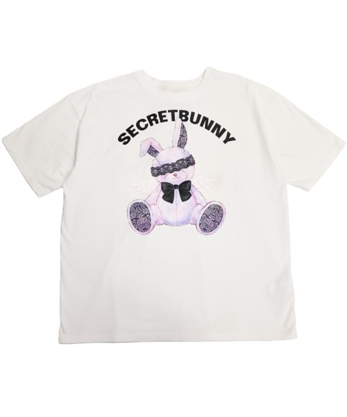 Secret Honey(シークレットハニー)の「センターバックレースアップTシャツ(Tシャツ/カットソー・レディース・オフホワイト/ピンク/ブラック・FREE)」の2枚目の写真