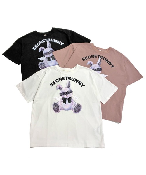Secret Honey(シークレットハニー)の「センターバックレースアップTシャツ(Tシャツ/カットソー・レディース・オフホワイト/ピンク/ブラック・FREE)」の4枚目の写真