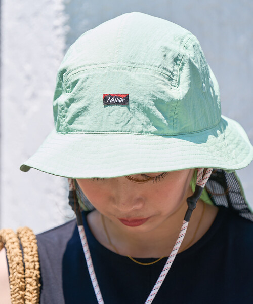 NANGA(ナンガ)の「NANGA/ナンガ NYLON TUSSER SUNSHADE HAT / ナイロンタッサー サンシェードハット(ハット・メンズ・ベージュ/イエロー/ブラック/アイボリー/ライトグリーン・ONE SIZE)」の14枚目の写真