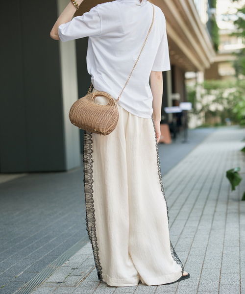 VERMEIL par iena（ヴェルメイユパーイエナ）の「Side Lace リラックスパンツ（その他パンツ・レディース・ホワイト系その他/ネイビー・36/38）」の8枚目の写真