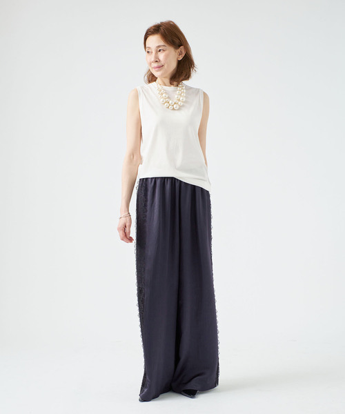 VERMEIL par iena（ヴェルメイユパーイエナ）の「Side Lace リラックスパンツ（その他パンツ・レディース・ホワイト系その他/ネイビー・36/38）」の10枚目の写真