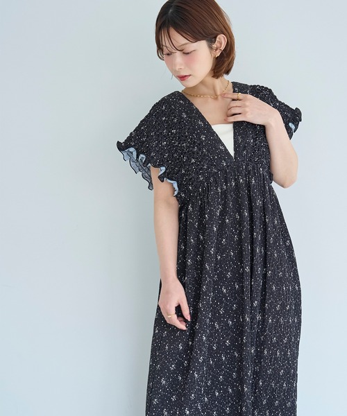mil(ミル)の「小花柄 シャーリングワンピース【587232】(ワンピース・レディース・ブラウン/ブラック・S/XS)」の17枚目の写真