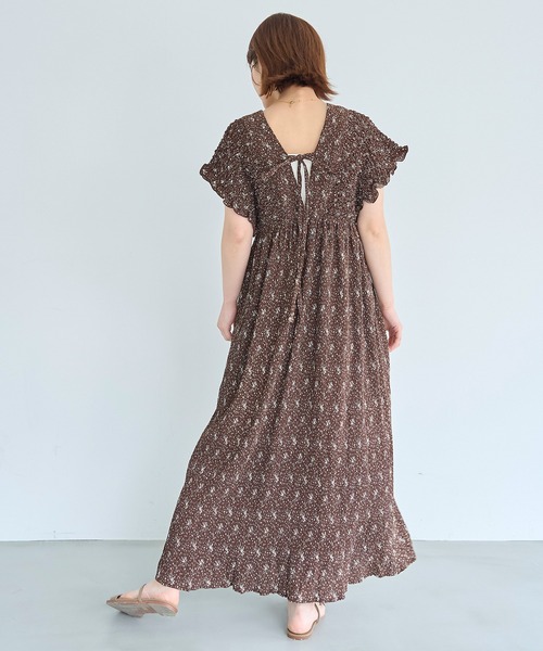 mil(ミル)の「小花柄 シャーリングワンピース【587232】(ワンピース・レディース・ブラウン/ブラック・S/XS)」の12枚目の写真