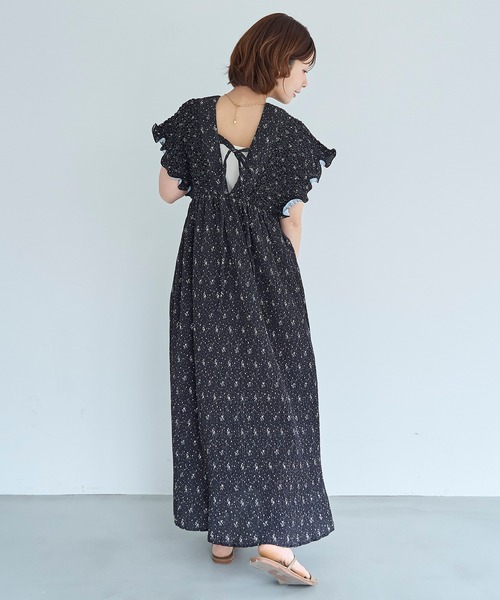 mil(ミル)の「小花柄 シャーリングワンピース【587232】(ワンピース・レディース・ブラウン/ブラック・S/XS)」の19枚目の写真