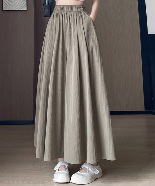 DAY CLOSET(デイ クローゼット)の「【ウエスト幅広ゴム/タック入り】スカートライクなボリューム感。イージー ガウチョ パンツ レディース(その他パンツ・レディース・ベージュ/ライトブルー/ブラック/グレー/グレイッシュベージュ/ピンク系その他・S/M/L)」の4枚目の写真