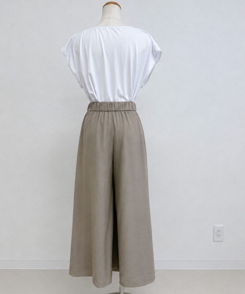 DAY CLOSET(デイ クローゼット)の「【ウエスト幅広ゴム/タック入り】スカートライクなボリューム感。イージー ガウチョ パンツ レディース(その他パンツ・レディース・ベージュ/ライトブルー/ブラック/グレー/グレイッシュベージュ/ピンク系その他・S/M/L)」の11枚目の写真