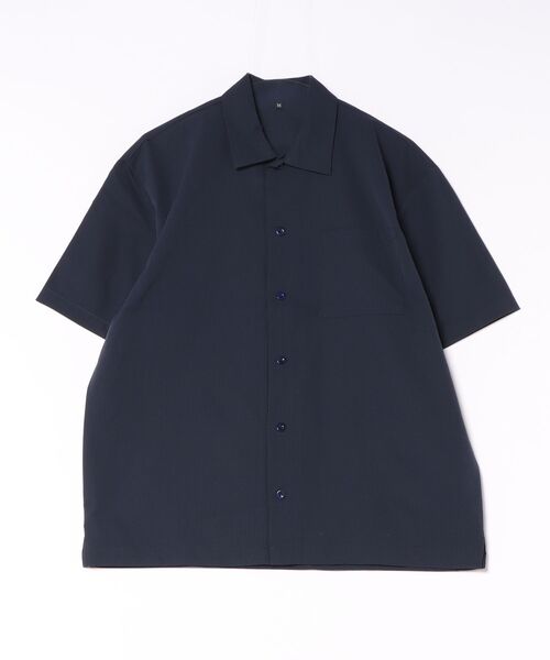 HAUS(ハウス)の「【HAUS】シアサッカーストレッチショートスリーブシャツ TMS-6623(シャツ/ブラウス・メンズ・ネイビー/ブラック/ベージュ/カーキ・M/LL/L)」の4枚目の写真
