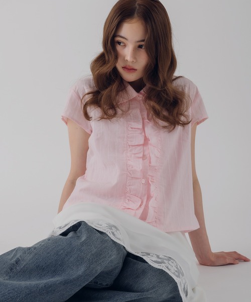 シャツ/ブラウス（ピンク/桃色系・コットン）ファッション通販 - ZOZOTOWN