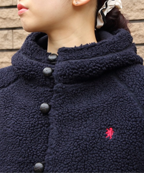 GYMPHLEX(ジムフレックス)の「Gymphlex/ジムフレックス ボアフーデッドジャケット BOA HOODED JACKET J-1185 BOA(ブルゾン・レディース・ネイビー/ライトベージュ/ヘザーグレー・16)」の4枚目の写真