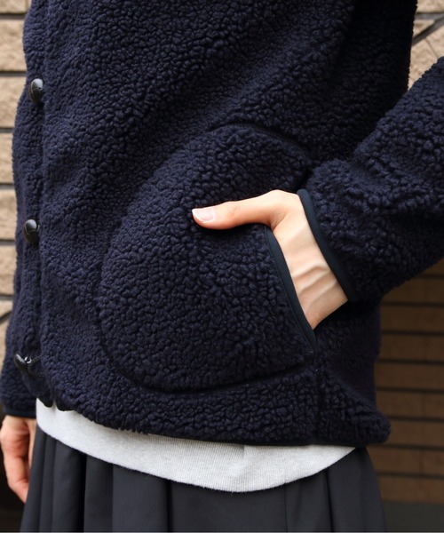 GYMPHLEX(ジムフレックス)の「Gymphlex/ジムフレックス ボアフーデッドジャケット BOA HOODED JACKET J-1185 BOA(ブルゾン・レディース・ネイビー/ライトベージュ/ヘザーグレー・16)」の7枚目の写真