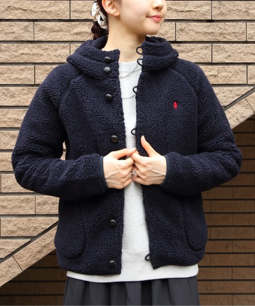 GYMPHLEX(ジムフレックス)の「Gymphlex/ジムフレックス ボアフーデッドジャケット BOA HOODED JACKET J-1185 BOA(ブルゾン・レディース・ネイビー/ライトベージュ/ヘザーグレー・16)」の8枚目の写真