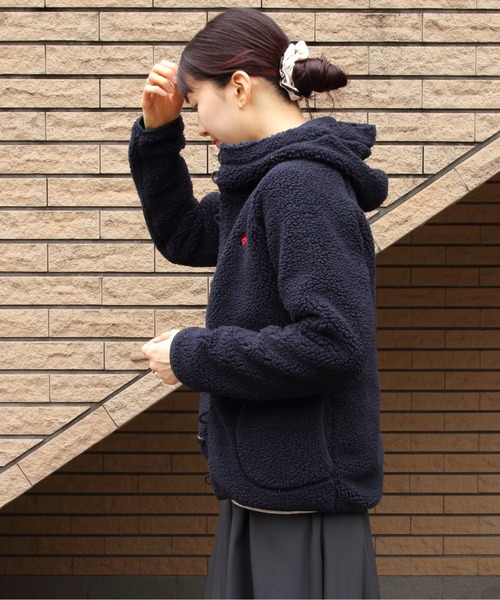 GYMPHLEX(ジムフレックス)の「Gymphlex/ジムフレックス ボアフーデッドジャケット BOA HOODED JACKET J-1185 BOA(ブルゾン・レディース・ネイビー/ライトベージュ/ヘザーグレー・16)」の9枚目の写真