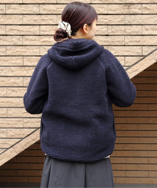 GYMPHLEX(ジムフレックス)の「Gymphlex/ジムフレックス ボアフーデッドジャケット BOA HOODED JACKET J-1185 BOA(ブルゾン・レディース・ネイビー/ライトベージュ/ヘザーグレー・16)」の10枚目の写真