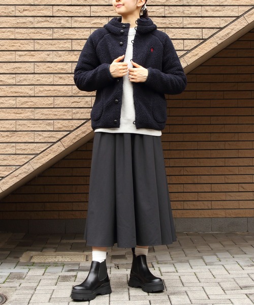 GYMPHLEX(ジムフレックス)の「Gymphlex/ジムフレックス ボアフーデッドジャケット BOA HOODED JACKET J-1185 BOA(ブルゾン・レディース・ネイビー/ライトベージュ/ヘザーグレー・16)」の12枚目の写真