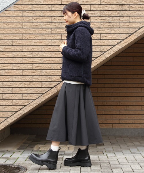 GYMPHLEX(ジムフレックス)の「Gymphlex/ジムフレックス ボアフーデッドジャケット BOA HOODED JACKET J-1185 BOA(ブルゾン・レディース・ネイビー/ライトベージュ/ヘザーグレー・16)」の13枚目の写真