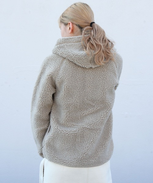 GYMPHLEX(ジムフレックス)の「Gymphlex/ジムフレックス ボアフーデッドジャケット BOA HOODED JACKET J-1185 BOA(ブルゾン・レディース・ネイビー/ライトベージュ/ヘザーグレー・16)」の17枚目の写真